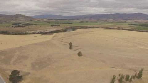 Aerial view of an open field and environment, New Zealand Stock Footage 101376821