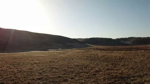 Aerial view of open field Stock Footage 89455637