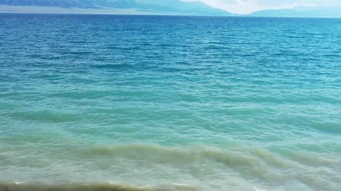 Aerial View of Open Ocean Surface Where Sea Meets the Distant Horizon Stock Footage 341909711