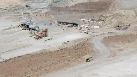 Aerial view of an open-pit borax mine in Jujuy, Argentina. Foto stock