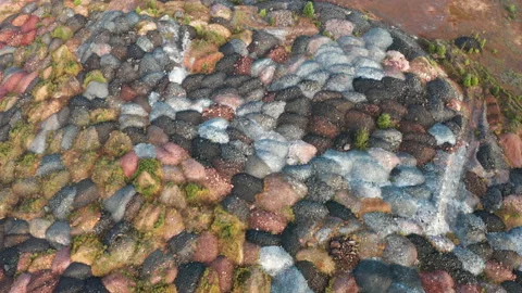 Aerial view of an open pit of iron ore. Resource mining Stock Footage 162586923