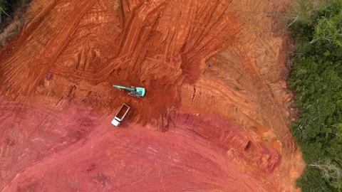 Aerial View Open Pit Mining Industrial Excavation 4K Vídeos de archivo 339459185