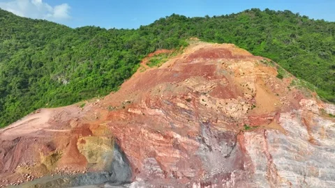 Aerial view of open pit quarry mining site. Stock Footage 341662561