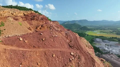 Aerial view of open pit quarry mining site. Stock Footage 341662626