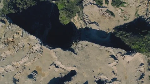 Aerial View of Open Pit Sand Quarries Stock Footage 72308499