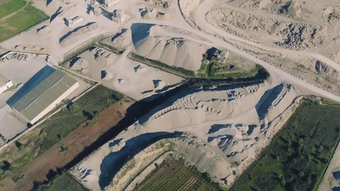 Aerial View of Open Pit Sand Quarries Stock Footage 72308663