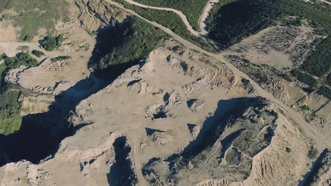 Aerial View of Open Pit Sand Quarries Stock Footage 72308731
