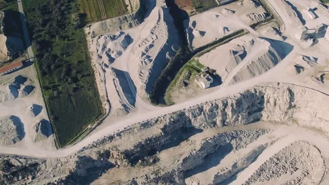 Aerial View of Open Pit Sand Quarries Stock Footage 72309026