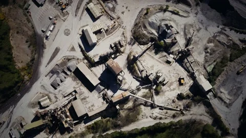 Aerial view of open pit sand quarries Stock Footage 130207057