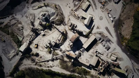 Aerial view of open pit sand quarries Stock Footage 131652627