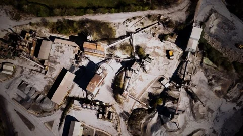 Aerial view of open pit sand quarries Video stock 133848261
