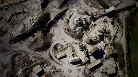 Aerial view of open pit sand quarries Stock Footage 135907867