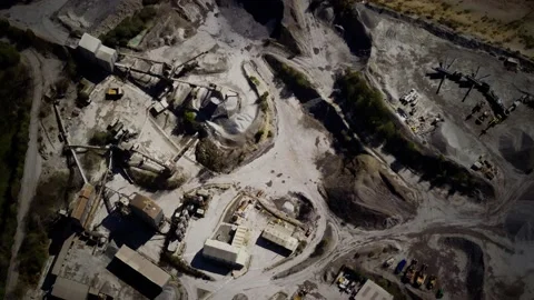 Aerial view of open pit sand quarries 動画素材 140669845