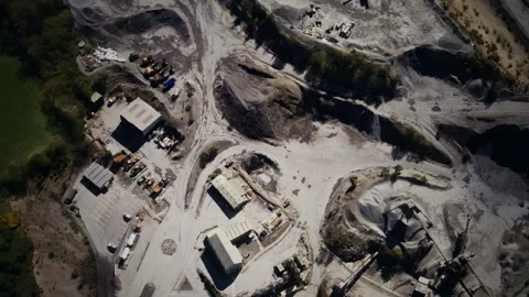 Aerial view of open pit sand quarries Stock Footage 141672818