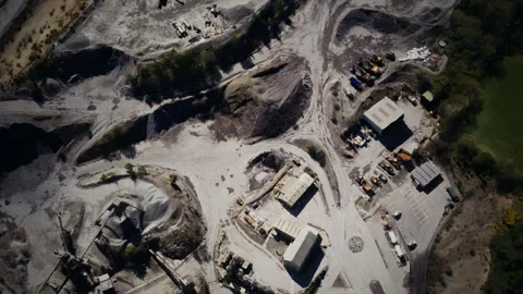Aerial view of open pit sand quarries Vídeo Stock 145652825