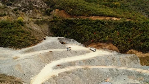Aerial view of opencast mining Stock-Footage 131813632