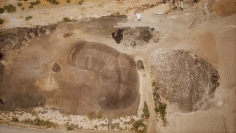 Aerial view of opencast mining quarry Video stock 141445820