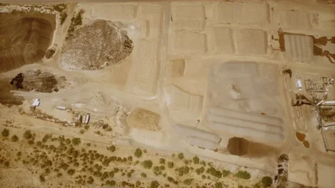 Aerial view of opencast mining quarry Video stock 141674294