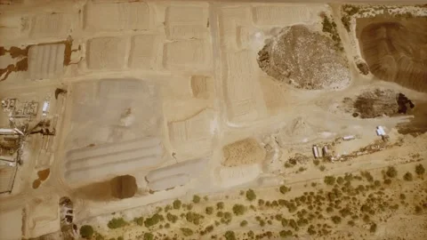 Aerial view of opencast mining quarry Vídeo Stock 145653554