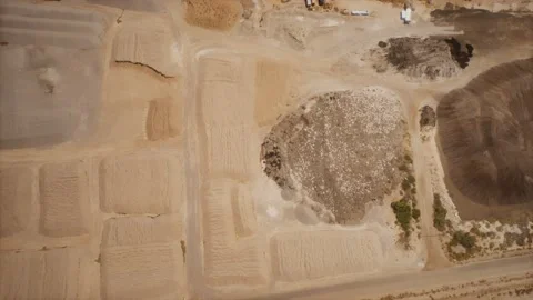 Aerial view of opencast mining quarry Vidéo 147325014