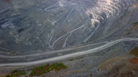 Aerial view opencast mining quarry. industrial enterprise 動画素材 191829684