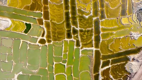 Aerial view of opencast surface sand mining, area with subterranean waters Foto stock