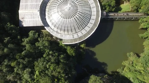 Aerial view Opera de Arame. Curitiba - Parana, Brazil. July 2017 Stock Footage