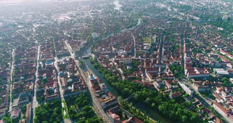 Aerial view of Oradea Romania 2 Stock Footage 142196966