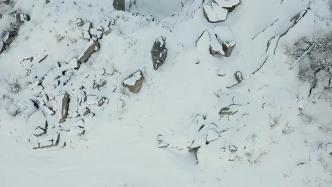 Aerial view of ore storage producing copper in winter. Large industrial area 스톡 동영상 126689112