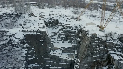 Aerial view of ore storage producing copper in winter. Large industrial area 스톡 동영상 126690556