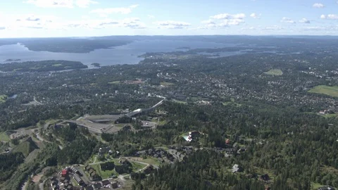 Aerial view of Oslo summer Stock Footage 87685432