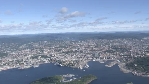 Aerial view of Oslo summer Stock Footage 87685520