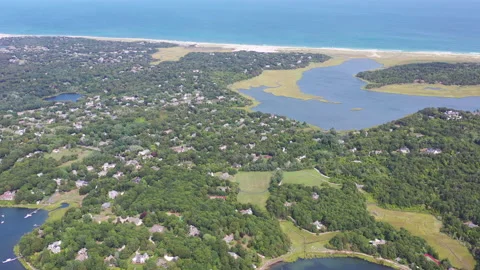 Aerial View of Outer Cape Cod and Atlantic Ocean Stock-Footage 139492482