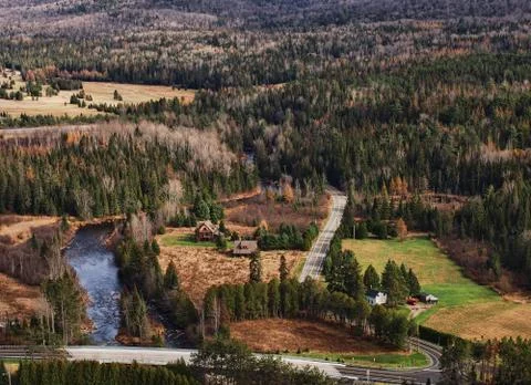 Aerial view of outer Lake Placid Stock Photos