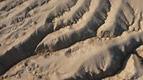 Aerial View Over Active Mud Volcanoes, Muddy Volcanoes Reservation. Buzau - Roma Stock Footage 149873397