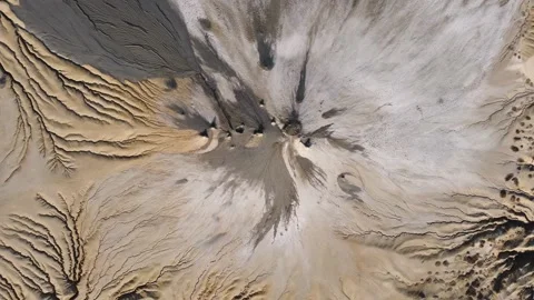 Aerial View Over Active Mud Volcanoes, Muddy Volcanoes Reservation. Buzau - Roma Stock Footage 149873442