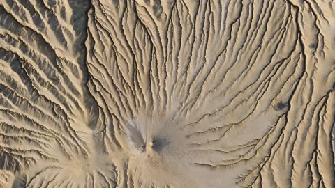 Aerial View Over Active Mud Volcanoes, Muddy Volcanoes Reservation. Buzau - Roma Stock Footage 149873488