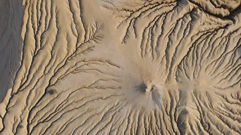 Aerial View Over Active Mud Volcanoes, Muddy Volcanoes Reservation. Buzau - Roma Stock Footage 149873491