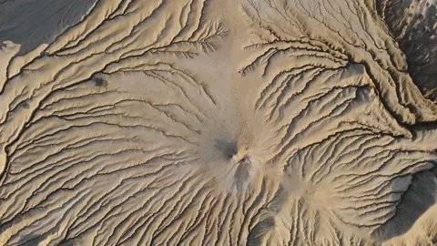 Aerial View Over Active Mud Volcanoes, Muddy Volcanoes Reservation. Buzau - Roma Stock Footage 149873516
