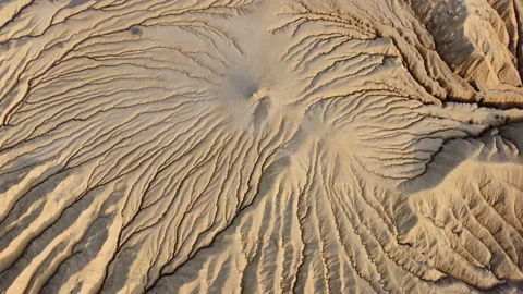 Aerial View Over Active Mud Volcanoes, Muddy Volcanoes Reservation. Buzau - Roma Stock Footage 149873540