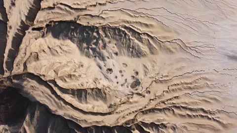 Aerial View Over Active Mud Volcanoes, Muddy Volcanoes Reservation. Buzau - Roma Stock Footage 149873549