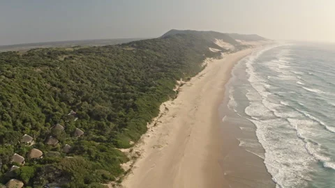 Aerial view over the beach Stock Footage 240926118