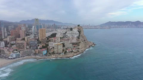 Aerial View over Benidorm, Spain Stock Footage 238532912