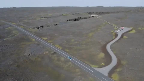 Aerial View Over The Bridge Between Continents In Iceland Stock Footage 293512966