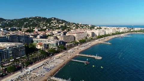 Aerial view over Cannes Video stock 81139554