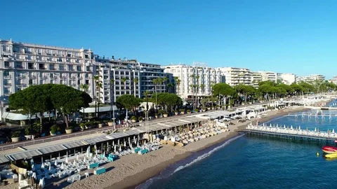 Aerial view over Cannes Video stock 81139841