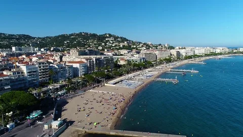 Aerial view over Cannes Video stock 81140228