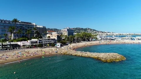 Aerial view over Cannes Video stock 81140314