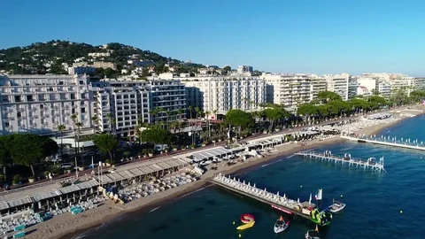 Aerial view over Cannes Video stock 81140316