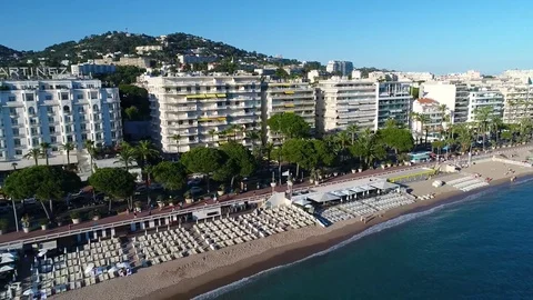 Aerial view over Cannes Video stock 81140335